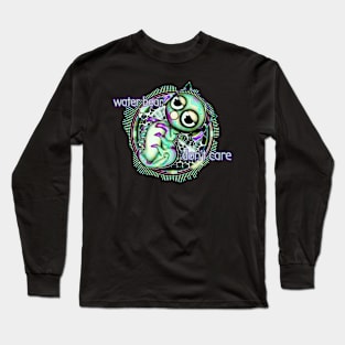 Waterbear don't care grurple Long Sleeve T-Shirt